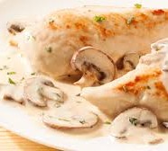 Poulet à la crème et aux champignons